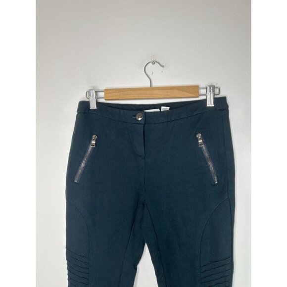 Adrienne Vittadini Black Zipper Detail Straight Leg Leggings Size 4 - Picture 4 of 13